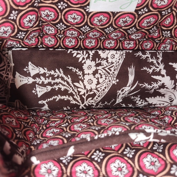 Vera Bradley Brown and Cream Floral Tote Bag - Picture 6 of 16